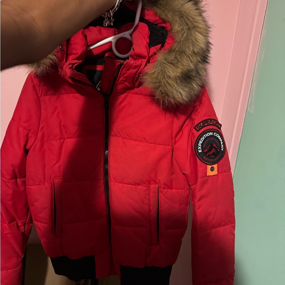 Superdry Red Puffer Jacket